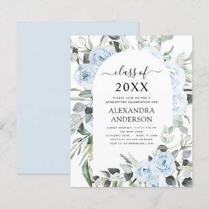 Budget 2022 Dusty Blue Graduation Floral Greenery