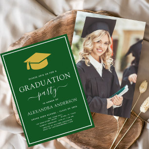 Budget 2022 Graduation Green Gold Photo Picture Fl Flyer