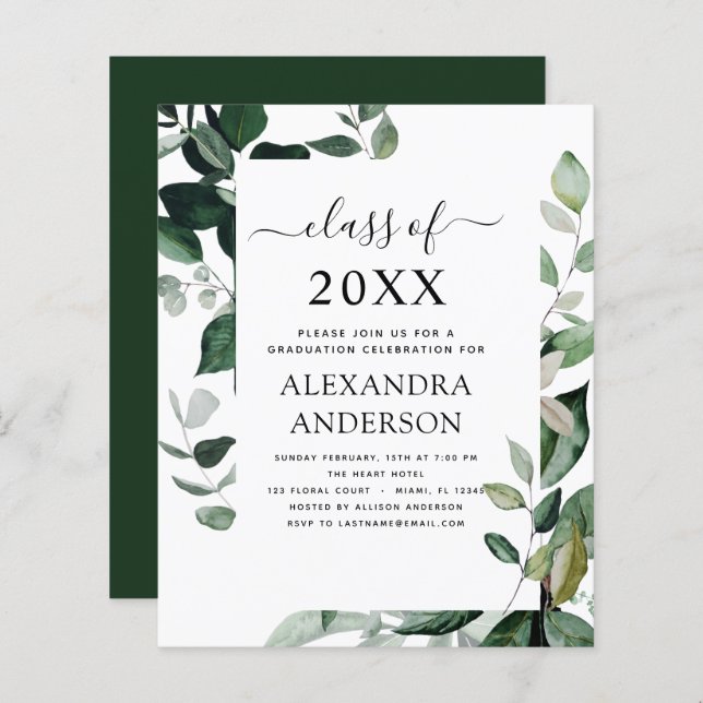 Budget 2023 Graduation Botanical Greenery (Front/Back)