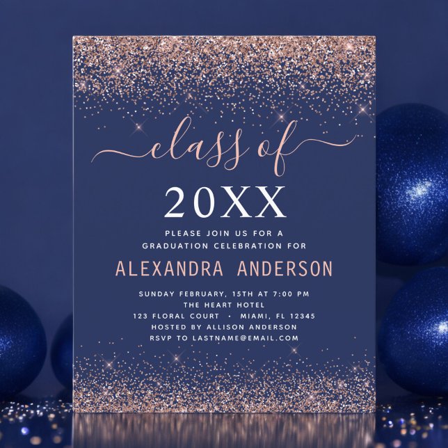 Budget 2023 Navy Blue Graduation Invitation (Creator Uploaded)