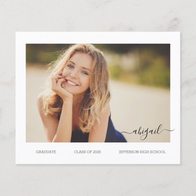 BUDGET 2023 Senior Photo Grad Announcement Card (Front)