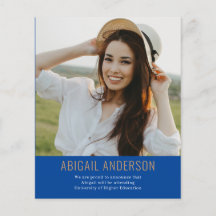 Budget 2023 Simple Grad Photo Blue Gold Invitation