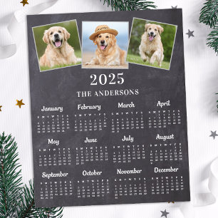 Budget 2025 Custom 3 Photo 12 Month Calendar Card