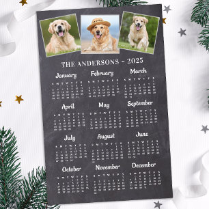 Budget 2025 Rustic Chalkboard Photo Calendar Card