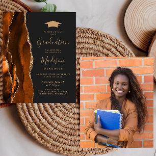 Budget 2026 Graduation Rust Agate Photo Invite