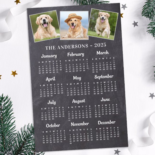 Budget 2026 Rustic Chalkboard Photo Calendar Card (Creator Uploaded)