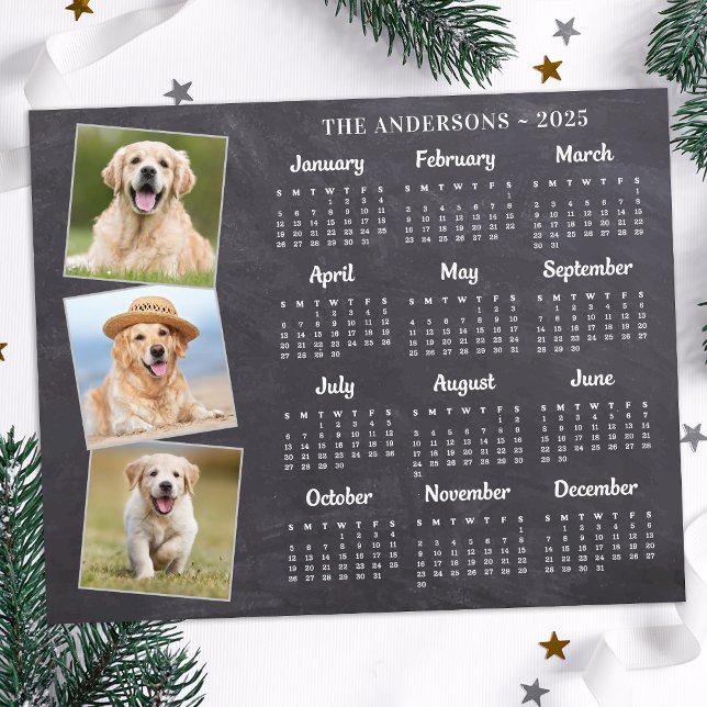Budget 2026 Rustic Photo Pet Dog Calendar Card (Creator Uploaded)