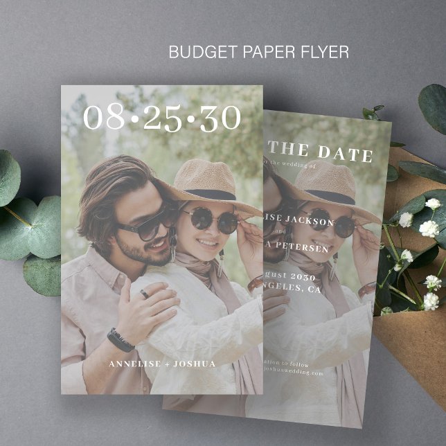 Budget 2 photo modern casual wedding save the date flyer (Creator Uploaded)
