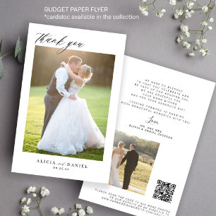 Budget 2 photo script QR code wedding thank you Flyer