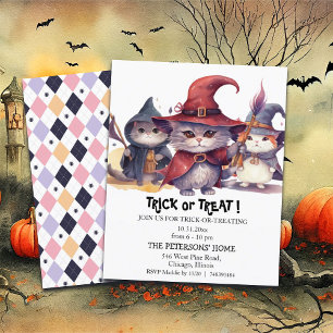 Budget 3 Little Witches Trick or Treat Invitation
