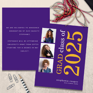 Budget 3 photo 2024 Purple Graduation Announcement