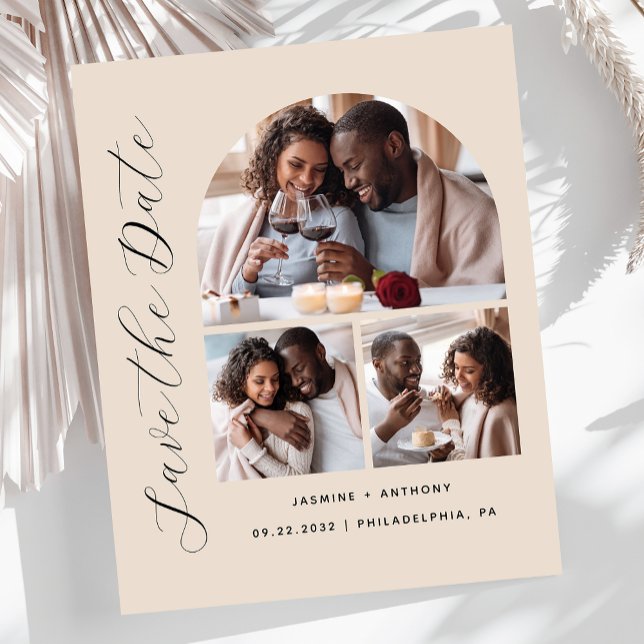 Budget 3-Photo Beige Save the Date (Creator Uploaded)