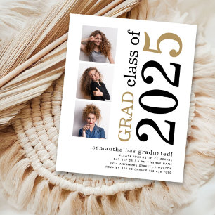 Budget 3 photo Black Gold 2025 Graduation Invite