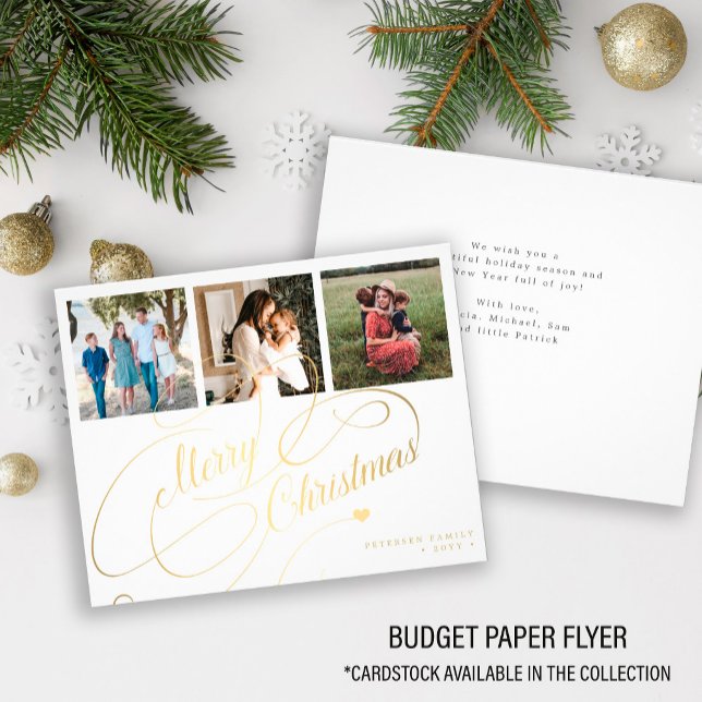 Budget 3 photo collage Christmas Holiday Card (Creator Uploaded)
