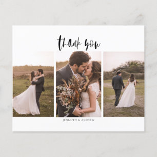 Budget 3 Photo Minimalist Wedding Thank You
