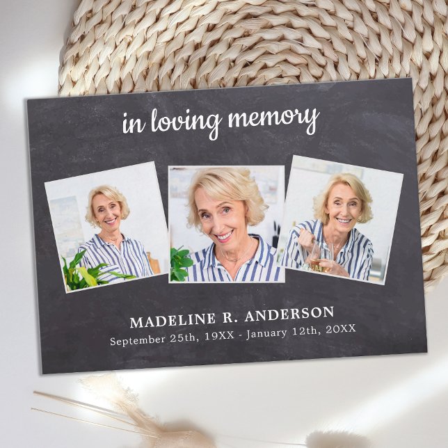Budget 3 Photo Sympathy Funeral Thank You Card (Creator Uploaded)