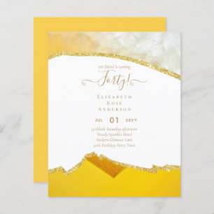 Budget 40th Birthday Glitter Agate Girly Design