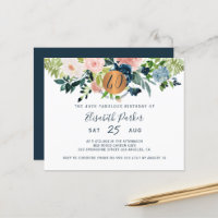 Budget 40th floral birthday party Invitation