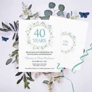 Budget 40th Wedding Blue Wildflowers Anniversary