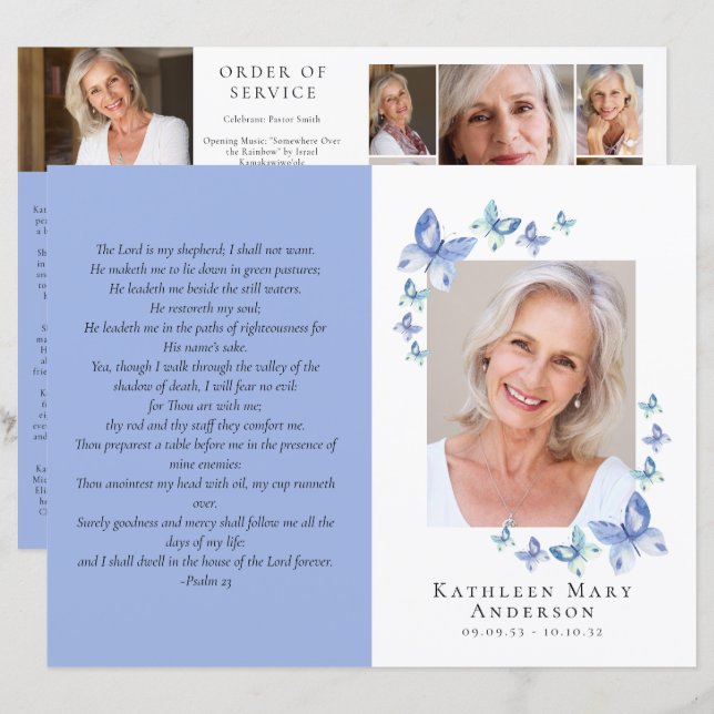 Budget 4-page Minimalist Funeral Program (Front/Back)