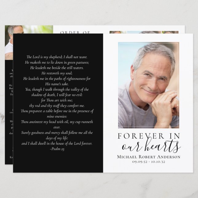 Budget 4-page Minimalist Funeral Program (Front/Back)