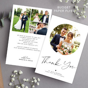 Budget 4 photo collage wedding thank you flyer