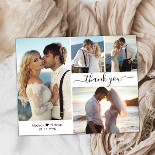 Budget 4 Photo Collage Wedding Thank You Script Flyer