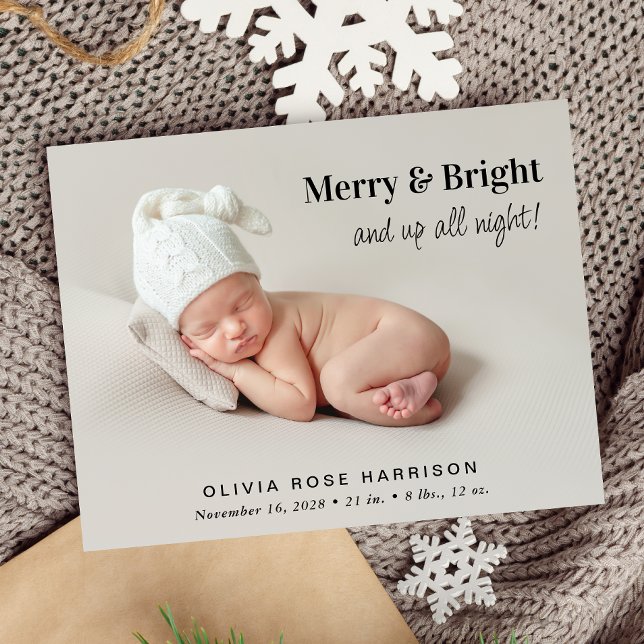 Budget 4 Photo Merry Christmas Birth Announcement (A fun and unique way to introduce family and friends to your  baby this holiday season)
