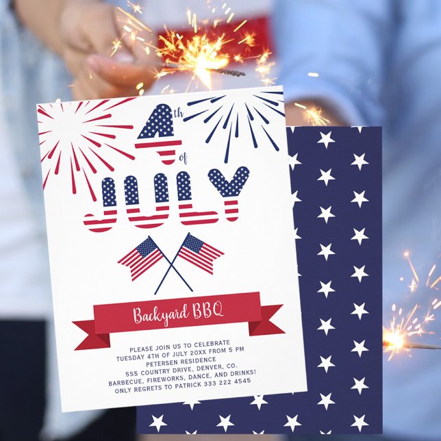Budget 4th of July bbq patriotic party invitation Flyer (Creator Uploaded)