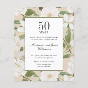 Budget 50th Anniversary White Flowers ivory