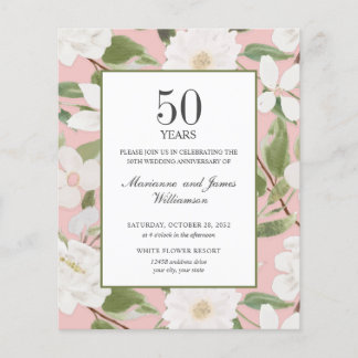 Budget 50th Anniversary White Flowers pink