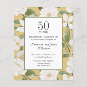 Budget 50th Anniversary White Flowers yellow