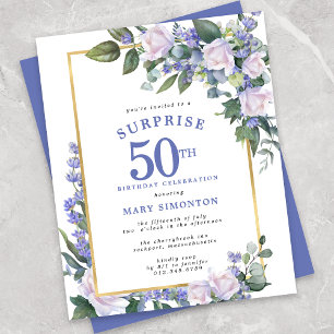 Budget 50th Birthday Surprise Party Invitation