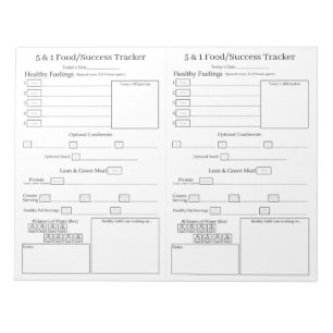 Budget 5-1 Food/Success Tracker Notepad