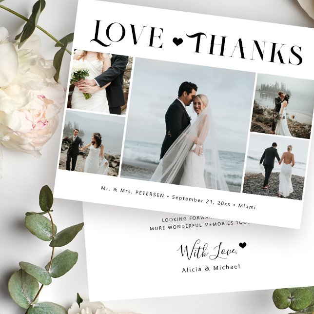 Budget 5 photo love and thanks wedding thank you (Creator Uploaded)