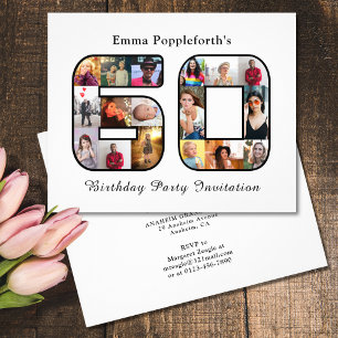 Budget 60th Birthday Invitation Sixty Photo White Flyer