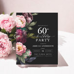 Budget 60th Birthday Moody Floral Invitation<br><div class="desc">Celebrate your milestone with a modern moody 60th birthday invitation featuring rich burgundy and blush florals. This elegant design blends deep, dramatic tones with soft, romantic accents, perfect for setting a sophisticated yet inviting atmosphere. The striking floral arrangement adds a touch of luxury, while the contemporary layout keeps it stylish...</div>