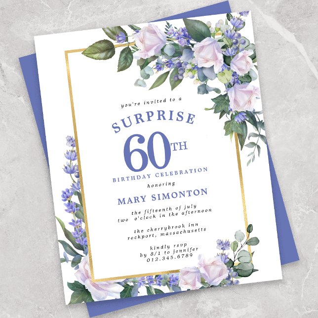 Budget 60th Birthday Surprise Party Invitation (Creator Uploaded)