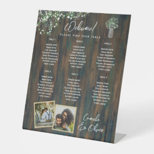 BUDGET 6 Table Rustic Gypsophila PHOTO Seating Pedestal Sign