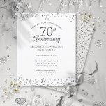 Budget 70th Anniversary Hearts Invitation<br><div class="desc">Featuring delicate love hearts confetti. Personalise with your special 70 years platinum anniversary information in chic lettering. Designed by Thisisnotme©</div>