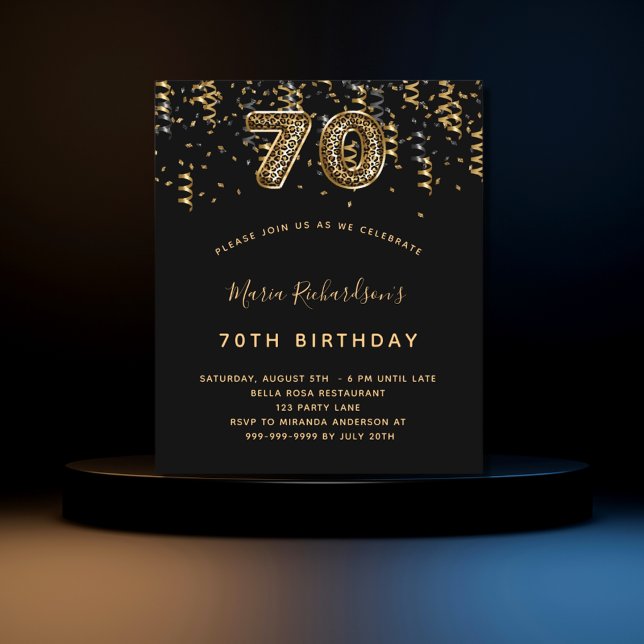Budget 70th birthday black gold leopard party (Creator Uploaded)