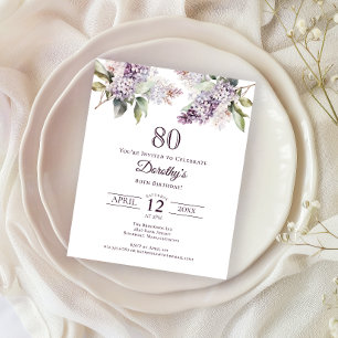 BUDGET 80th Birthday Party Purple Lilac Floral