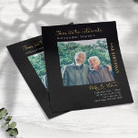 Budget 90th Birthday Black Invitation Flyer<br><div class="desc">This budget-friendly 90th birthday invitation is the perfect way to make your special day memorable. The black and gold design is printed on budget friendly flyers, and can include a photo of your choice. Easily customise to invite your friends and family to the ultimate knees up or black-tie party for...</div>