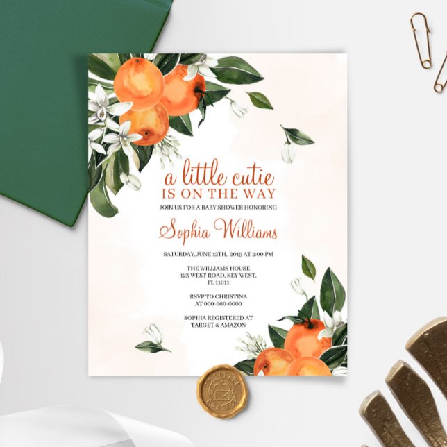 Budget A Little Cutie Baby Shower Invitation (Creator Uploaded)