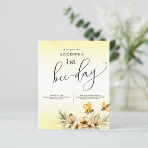 Budget A little honey bee 1st Birthday Invitation