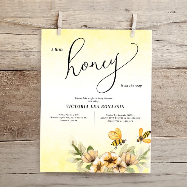 Budget A little honey bee Baby Shower Invitation (Creator Uploaded)