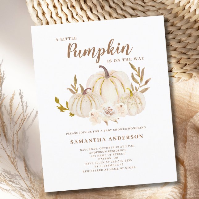 Budget A Little Pumpkin Baby Shower Invitation Flyer (Creator Uploaded)