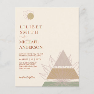 BUDGET Abstract Sage Beige Pampas Grass Wedding Flyer