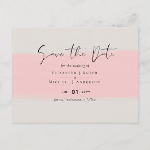 BUDGET Abstract Sage Blush Pink Script Wedding Set Postcard