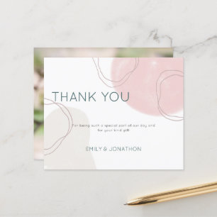 Budget Abstract Shapes Photo wedding Thank You